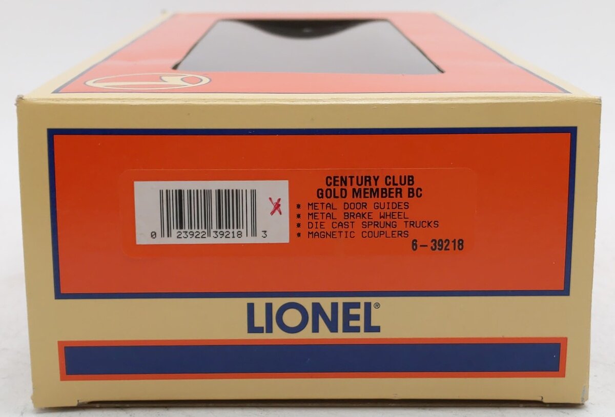 Lionel 6-39218 O Gauge Lionel Century Club II Gold Boxcar LN/Box