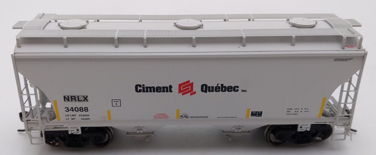 American Limited Models 1086 HO NRLX Ciment Québec 2-Bay Covered Hopper #34088 LN/Box