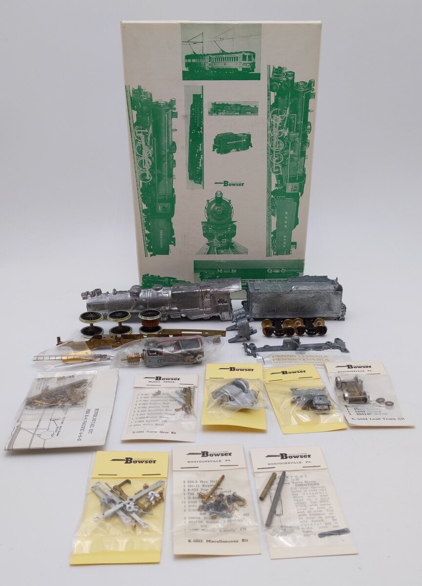 Bowser 1-100500 HO PRR K-4 Pacific Steam Locomotive w/ Tender Kit VG/Box