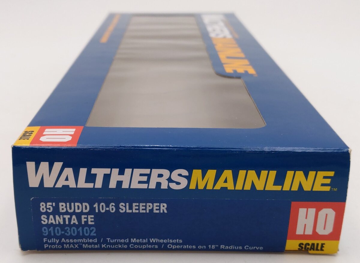 Walthers 910-30102 HO Scale Santa Fe 85' Budd 10-6 Sleeper LN/Box