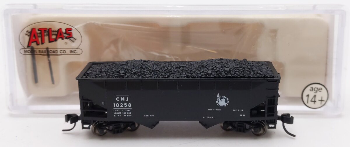 Atlas 40807 N Scale Jersey Central 2-Bay Offset Side Hopper #10258 LN/Box
