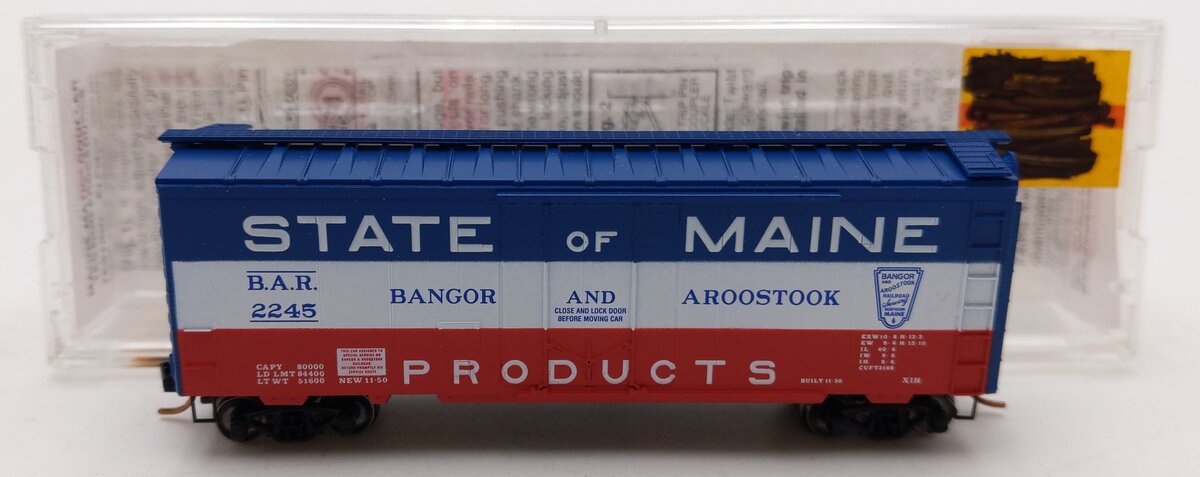 Micro-Trains 21020 N Scale Bangor & Aroostook 40' Plug Door Boxcar #2245 LN/Box