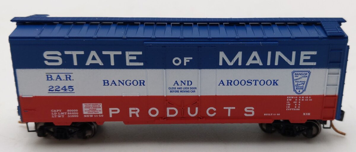 Micro-Trains 21020 N Scale Bangor & Aroostook 40' Plug Door Boxcar #2245 LN/Box