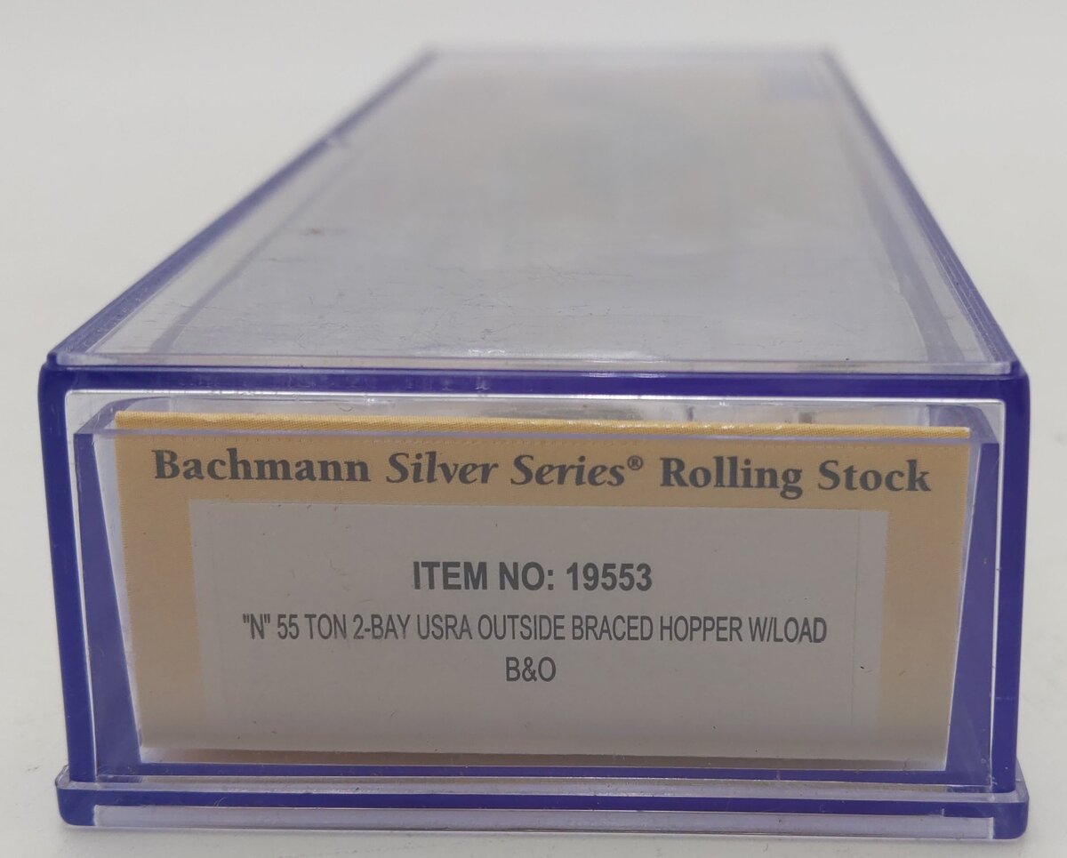 Bachmann 19553 N Scale Baltimore & Ohio 55-Ton 2-Bay Open Hopper w/Load #723032 LN/Box
