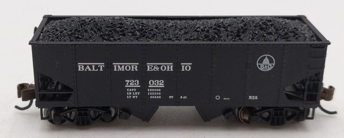 Bachmann 19553 N Scale Baltimore & Ohio 55-Ton 2-Bay Open Hopper w/Load #723032 LN/Box
