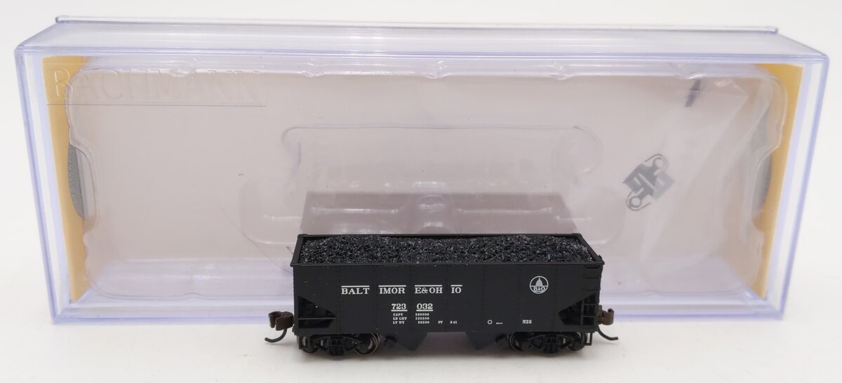 Bachmann 19553 N Scale Baltimore & Ohio 55-Ton 2-Bay Open Hopper w/Load #723032 LN/Box