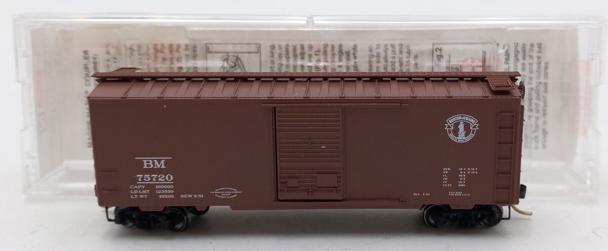 Micro-Trains 02000326 N Boston & Maine 40' Standard Single Door Boxcar #75720 LN/Box