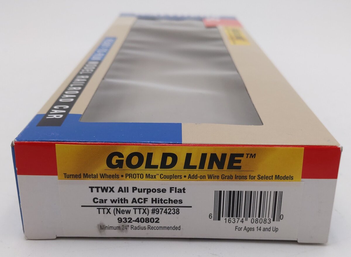 Walthers 932-40802 HO Scale TTX TTWX All Purpose Flatcar w/ACF Hitches #974238 VG/Box