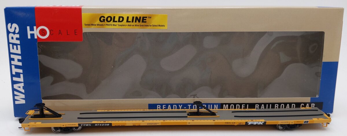 Walthers 932-40802 HO Scale TTX TTWX All Purpose Flatcar w/ACF Hitches #974238 VG/Box