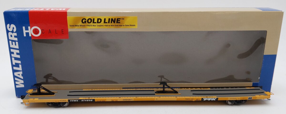 Walthers 932-40801 HO Scale TTWX All Purpose Flat Car W/ ACF Hitches #974898 VG/Box