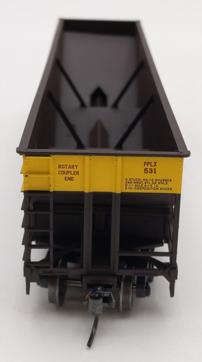 Bowser 40656 HO Scale PPLX Yellow End 100 Ton Hopper #531 EX/Box