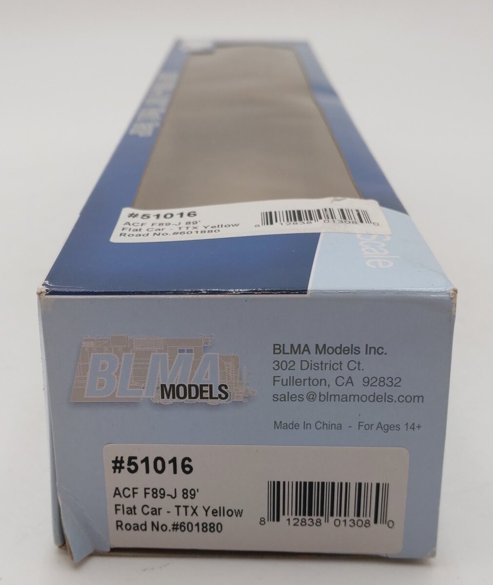 BLMA Models 51016 HO Scale TTX ACF F89-J 89' Flatcar #601880 EX/Box