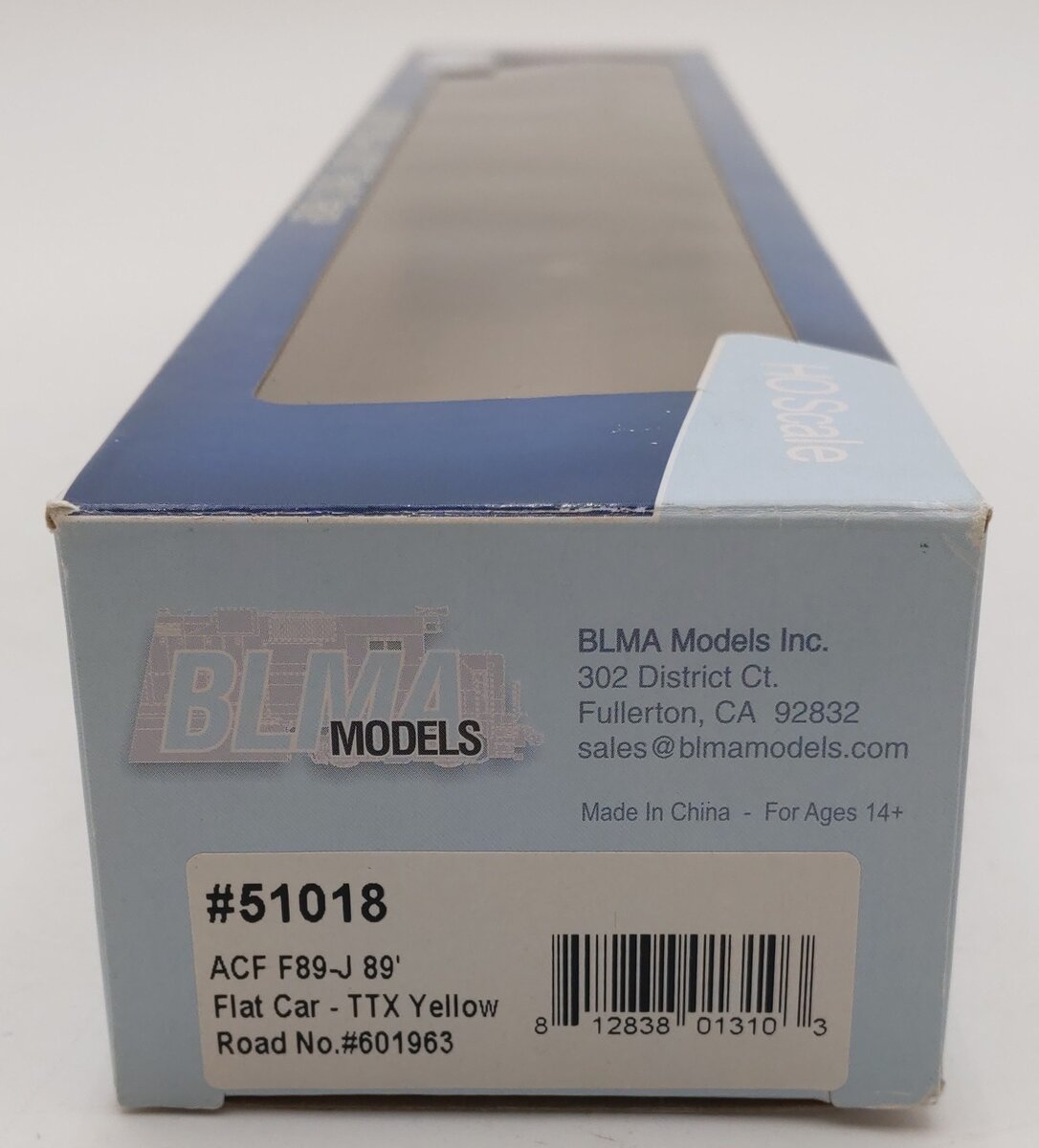 BLMA Models 51018 HO Scale TTX ACF F89-J 89' Flatcar #601963 EX/Box