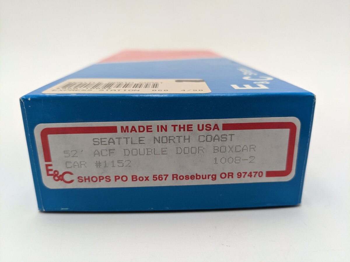 E&C Shops 1008-2 HO Scale Seattle & North Coast ACF Boxcar #1152 EX/Box
