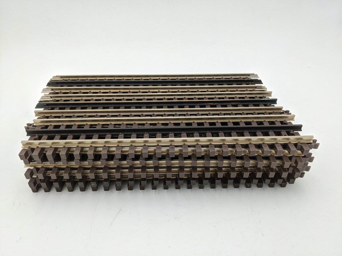 Atlas 6050 O Nickel Silver 10" Straight Track with Brown Ties (15) VG