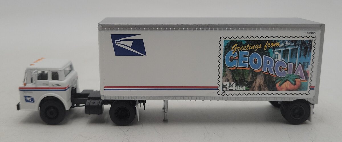 Athearn 93410 HO 1:87 Ford C Tractor Trailer USPS Georgia EX