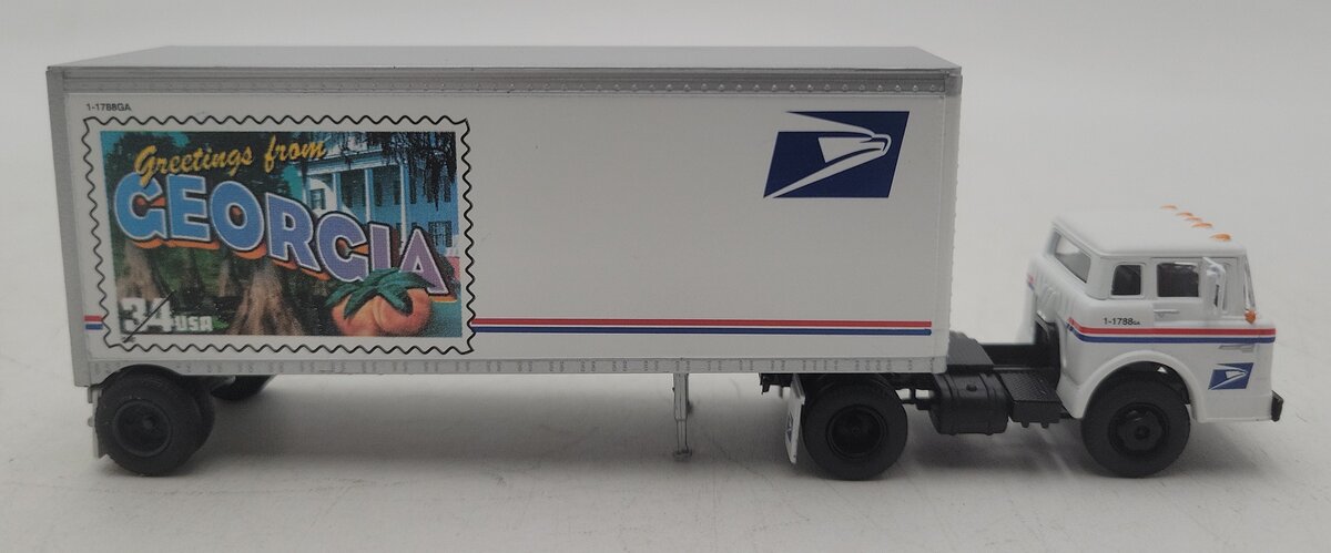 Athearn 93410 HO 1:87 Ford C Tractor Trailer USPS Georgia EX