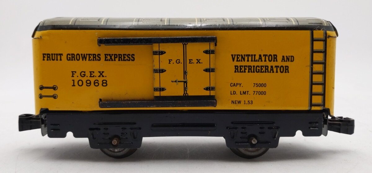 Marx 10968 Vintage O Fruit Growers Express Tin Litho Boxcar VG