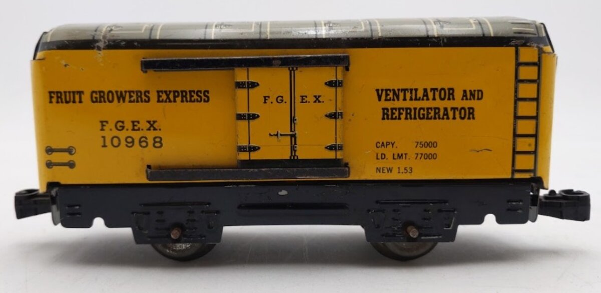 Marx 10968 Vintage O Fruit Growers Express Tin Litho Boxcar VG