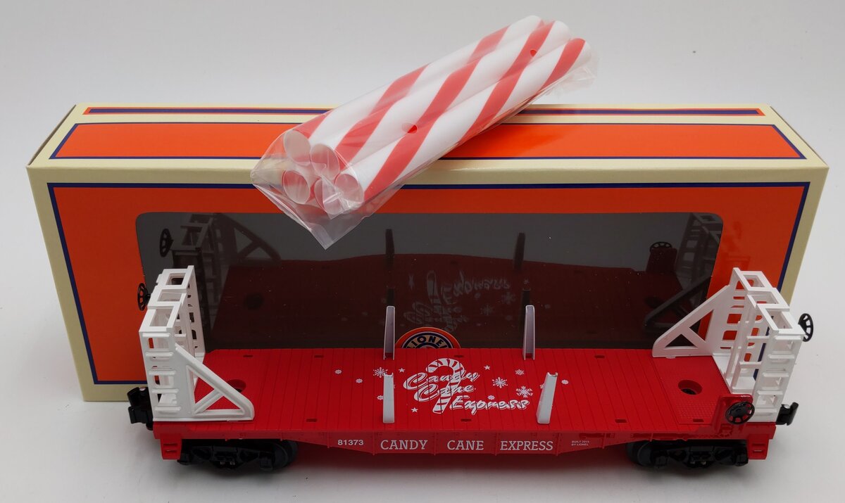 Lionel 6-81373 O Candy Cane Express Bulkhead Flatcar #81373 EX/Box