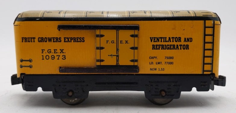 Marx 10973 Vintage O Fruit Growers Express Tin Litho Boxcar VG