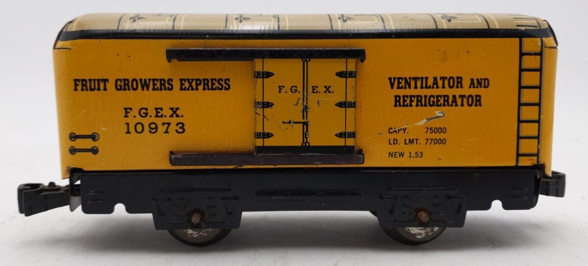 Marx 10973 Vintage O Fruit Growers Express Tin Litho Boxcar VG