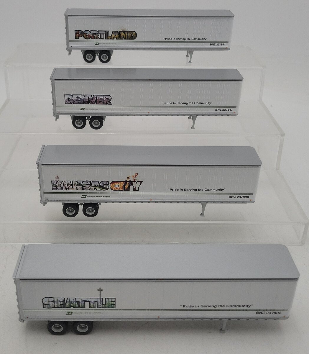 Athearn HO Scale Assorted Burlington Northern 45' Trailers [4] LN