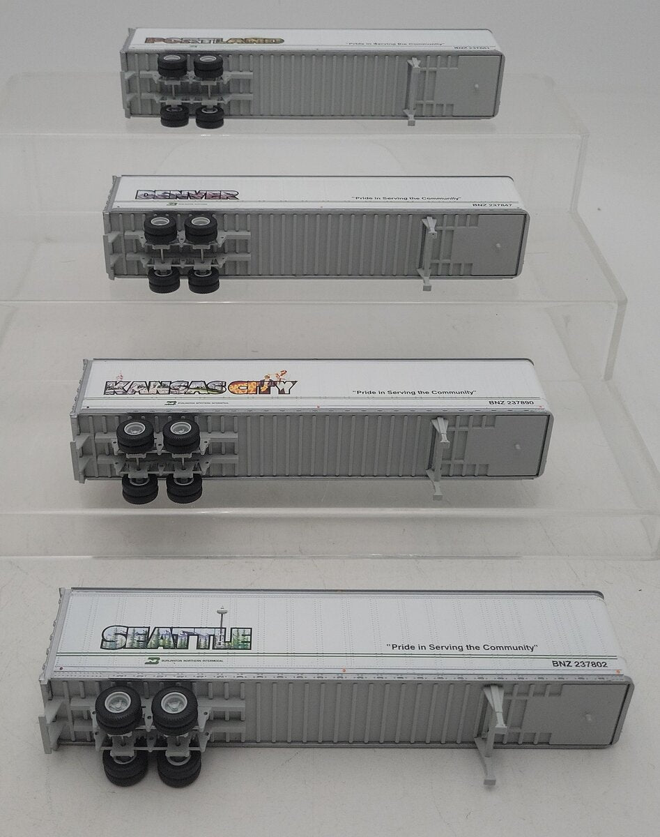 Athearn HO Scale Assorted Burlington Northern 45' Trailers [4] LN
