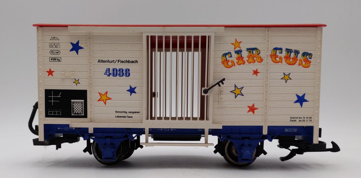LGB 4036 G Scale Circus Animal Wagon w/ Metal Wheels EX/Box
