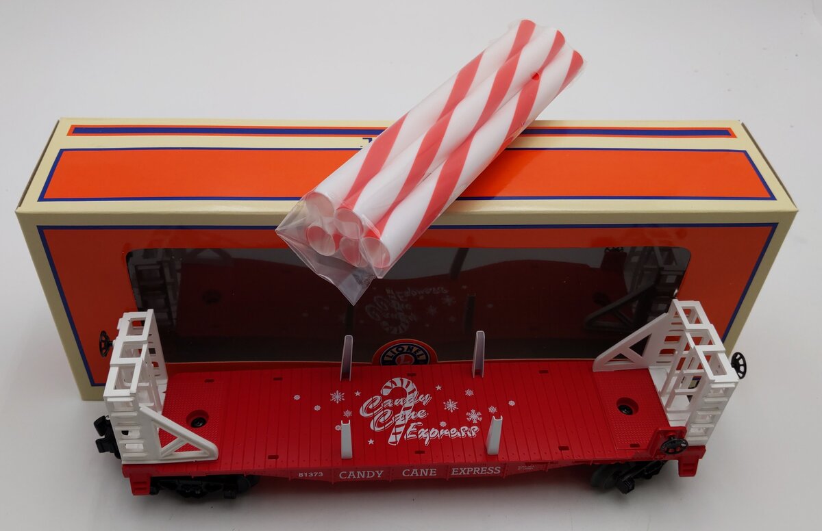 Lionel 6-81373 O Candy Cane Express Bulkhead Flatcar 3-Rail Ready-to-Run #81373 LN/Box