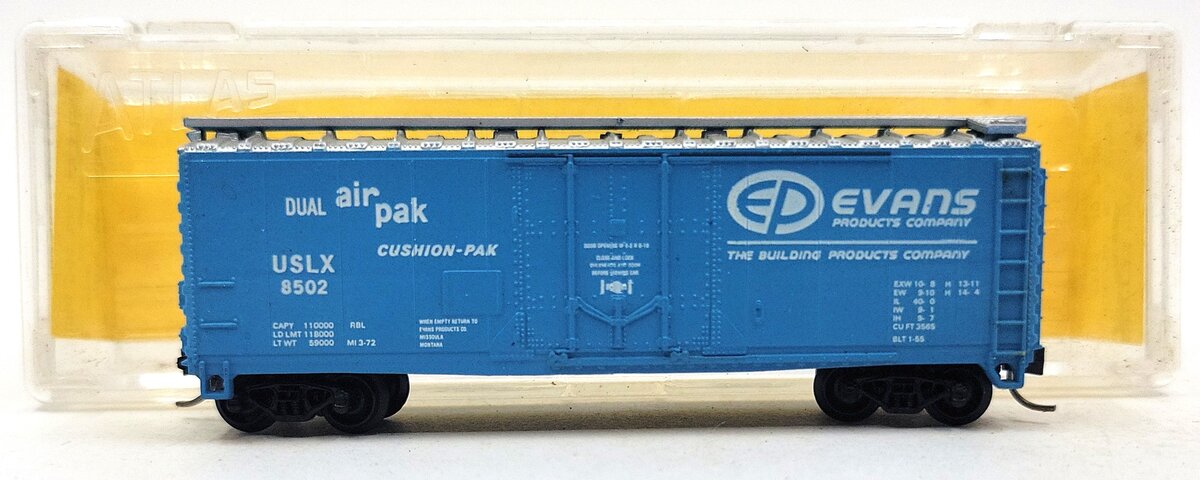 Atlas 3313 N Scale Evan's Produce 40' Plug Reefer Car #8502 LN/Box
