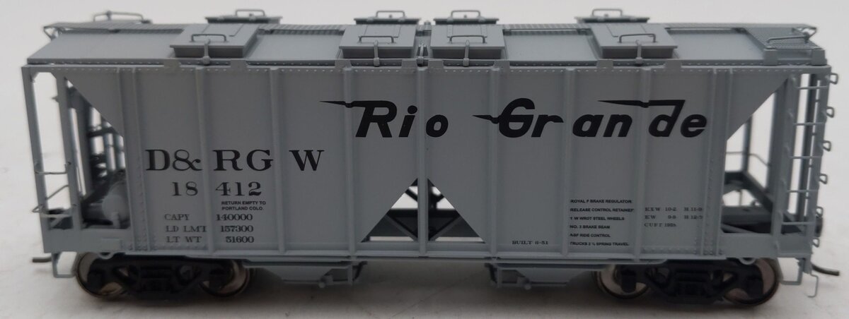 InterMountain 48602-04 HO Scale Denver & Rio Grande Western 2-Bay Hopper #18412 LN/Box