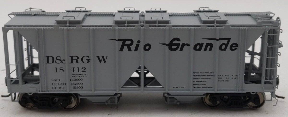 InterMountain 48602-04 HO Scale Denver & Rio Grande Western 2-Bay Hopper #18412 LN/Box