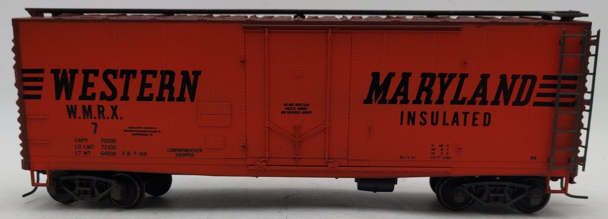 Atlas 6244 Western O Scale Western Maryland Boxcar #7 - 2 Rail EX/Box