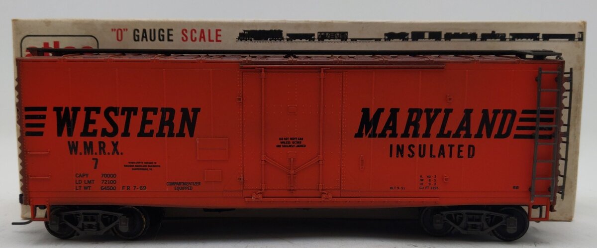 Atlas 6244 Western O Scale Western Maryland Boxcar #7 - 2 Rail EX/Box