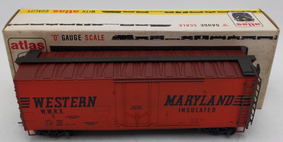 Atlas 6244 Western O Scale Western Maryland Boxcar #7 - 2 Rail EX/Box