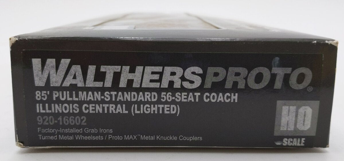 Walthers 920-16602 HO Scale 85' Pullman-Standard 56-Seat Coach Illinois Central EX/Box