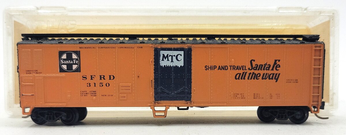 Atlas 3667 N Scale Santa Fe 50' Reefer #3150 EX/Box