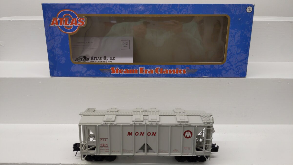 Atlas 3005110-4 O Gauge Monon 70-Ton Covered Hopper #4314 EX/Box