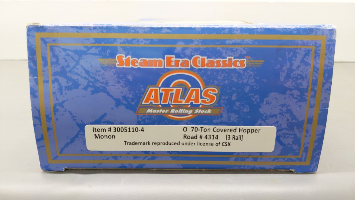 Atlas 3005110-4 O Gauge Monon 70-Ton Covered Hopper #4314 EX/Box