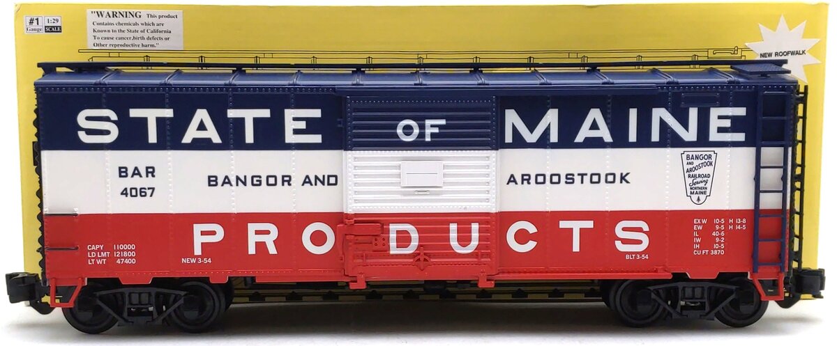 Aristo-Craft 46076 G Scale B&A State of Maine Steel Boxcar #4067 LN/Box