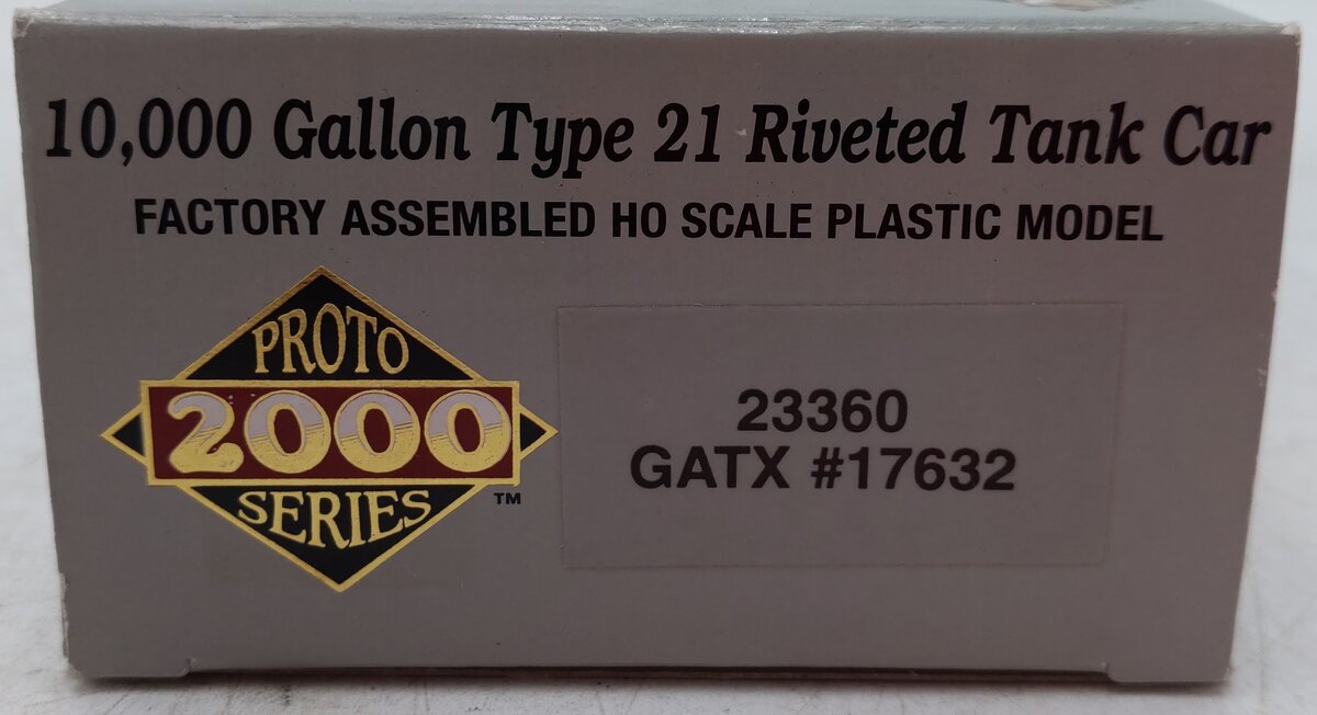 Proto 2000 23360 HO Scale GATX 10,000 Gallon Type 21 Riveted Tank Car #17632 EX/Box