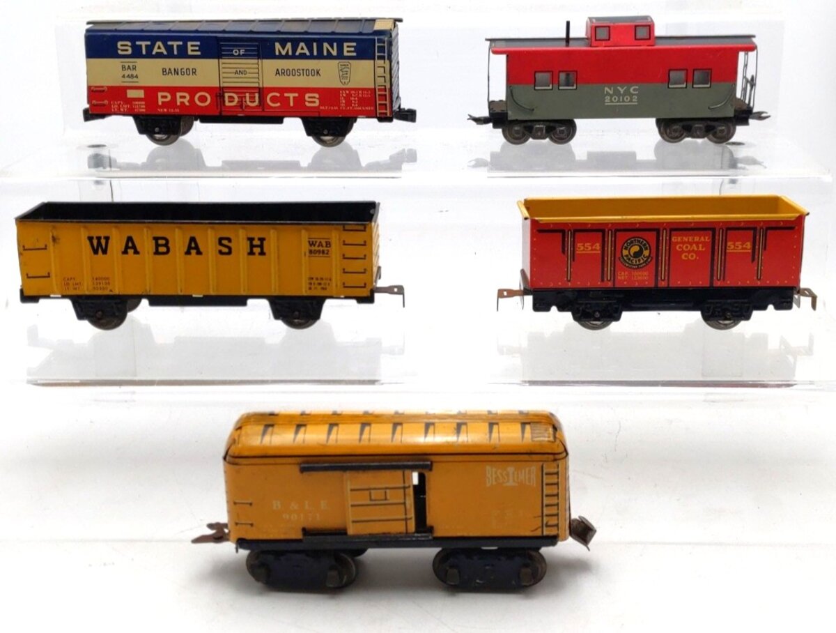 Marx Vintage O Freight Cars: 4484, 554, 20102, 90171 & 80982 [5] VG
