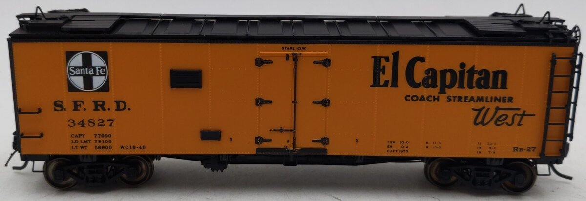 InterMountain 46112-03 HO Scale Santa Fe "El Capitan" Refrigerator Car #34827 EX/Box