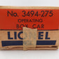 Lionel 3494-275 Vintage O State of Maine Operating Boxcar VG/Box