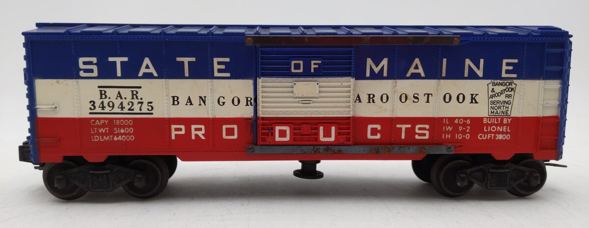 Lionel 3494-275 Vintage O State of Maine Operating Boxcar VG/Box