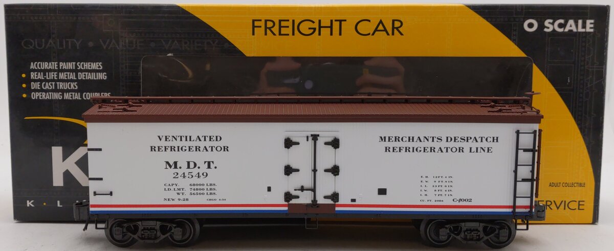 K-Line K742-80332 O Gauge Merchants Despatch Reefer Car #24549 LN/Box