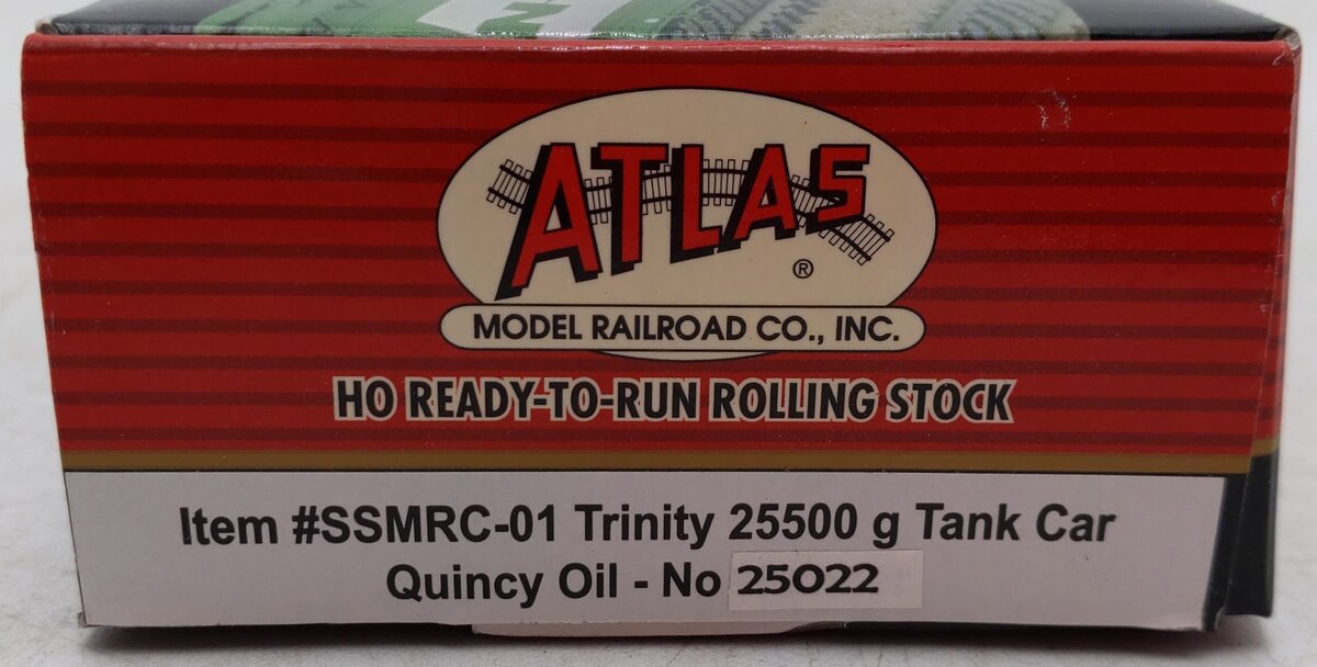 Atlas SSMRC-01 HO Scale Trinity 25500g Quincy Oil Tank Car #25022 EX/Box