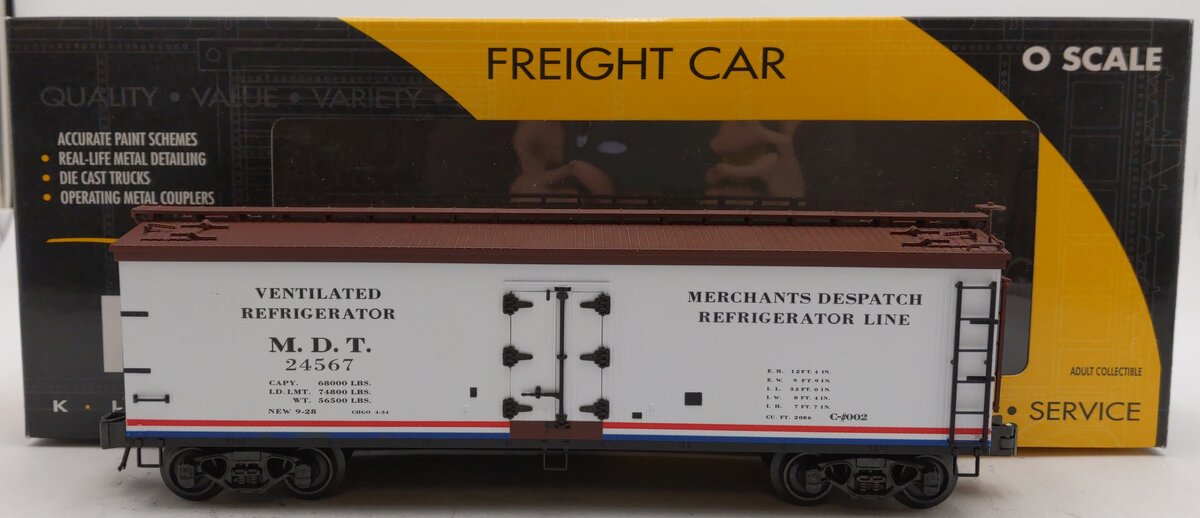 K-Line K742-80335 O Gauge Merchants Despatch Refrigerator Car #24567 EX/Box