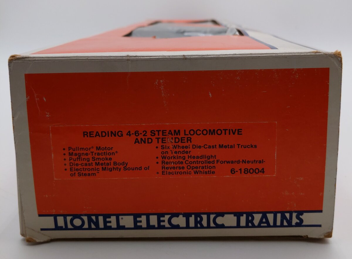 Lionel 6-18004 O Reading 4-6-2 Steam Locomotive & Tender #8004 VG/Box
